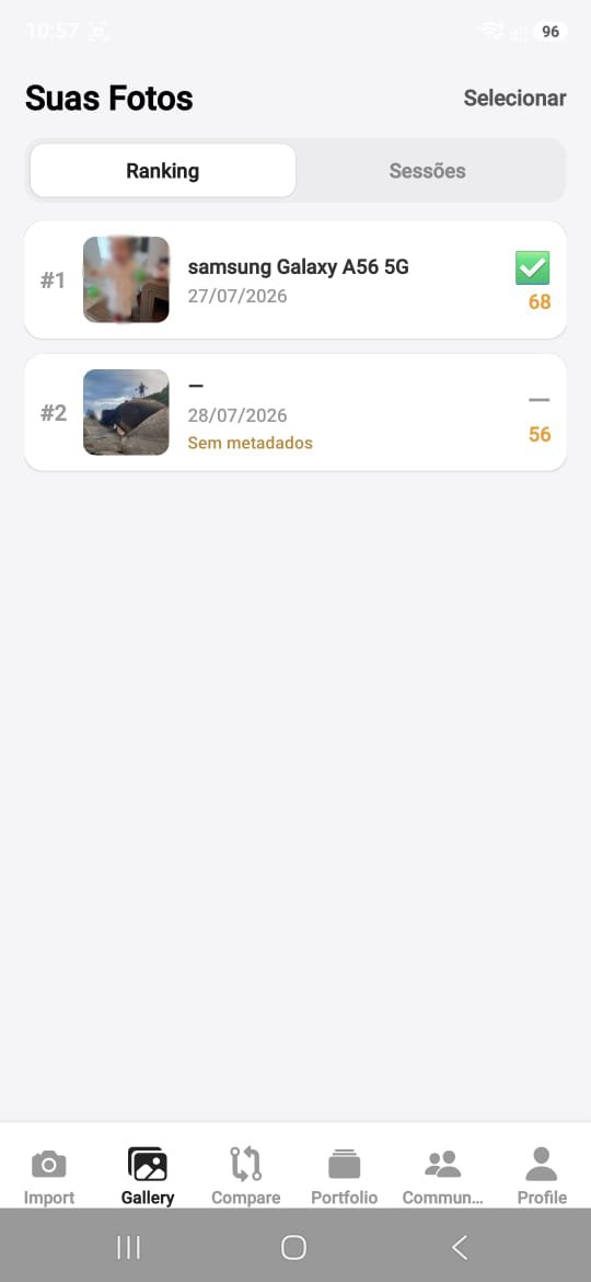 PhotoEvolve — Gallery with your photo ranking (App screen 3 of 4)