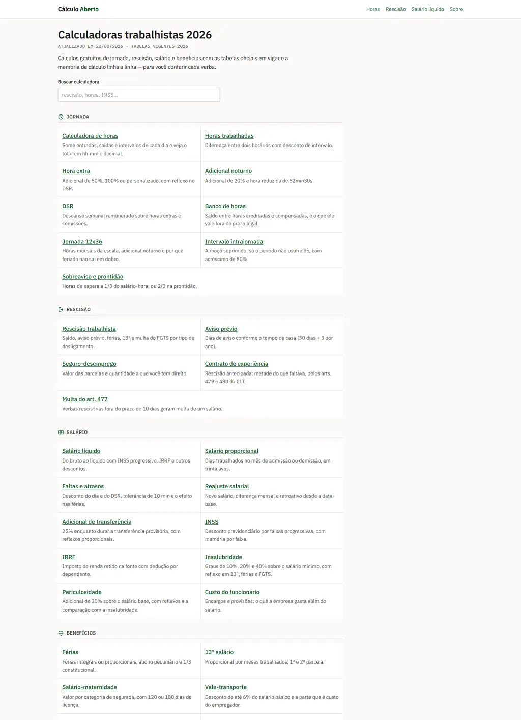 Cálculo Aberto — home page